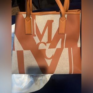 Pre-Loved MCM Glitch Canvas tote